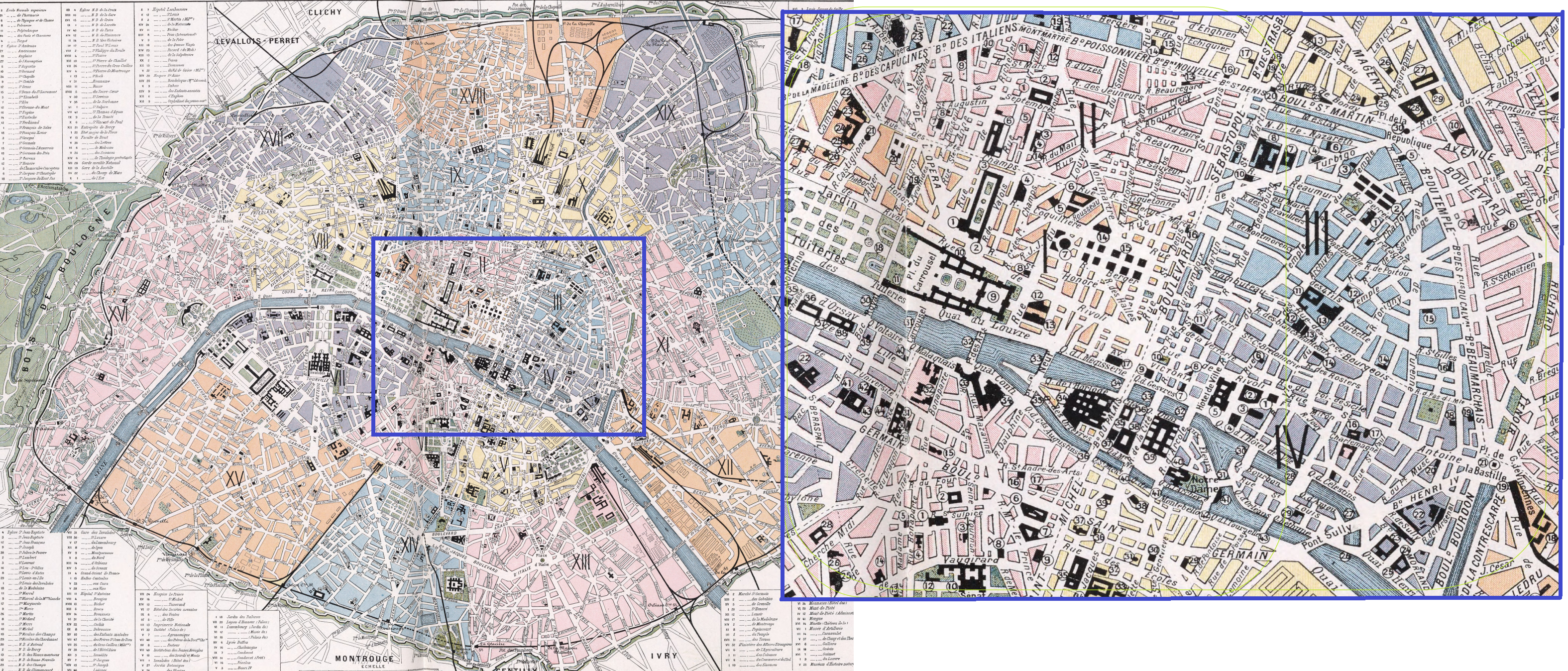 Paris Map 1900 1900년 파리 지도