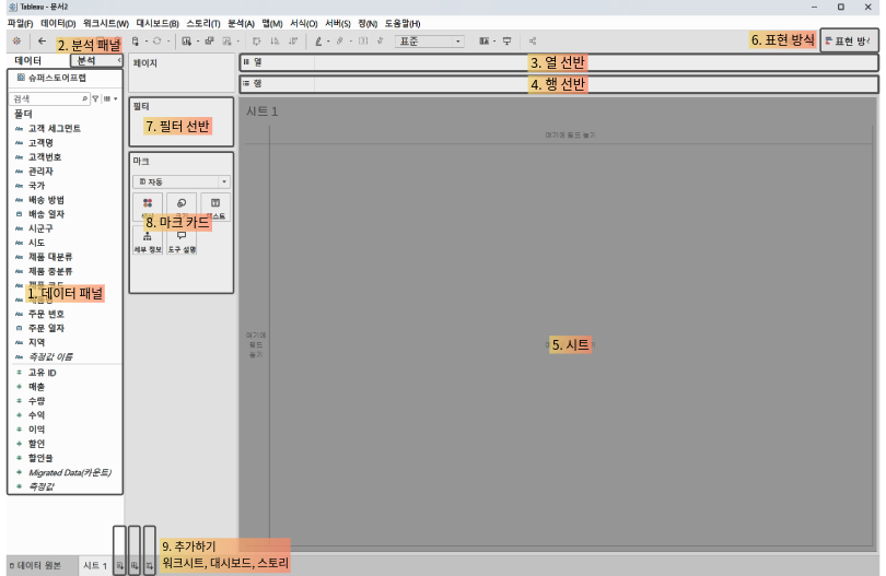 Tableau Working Space